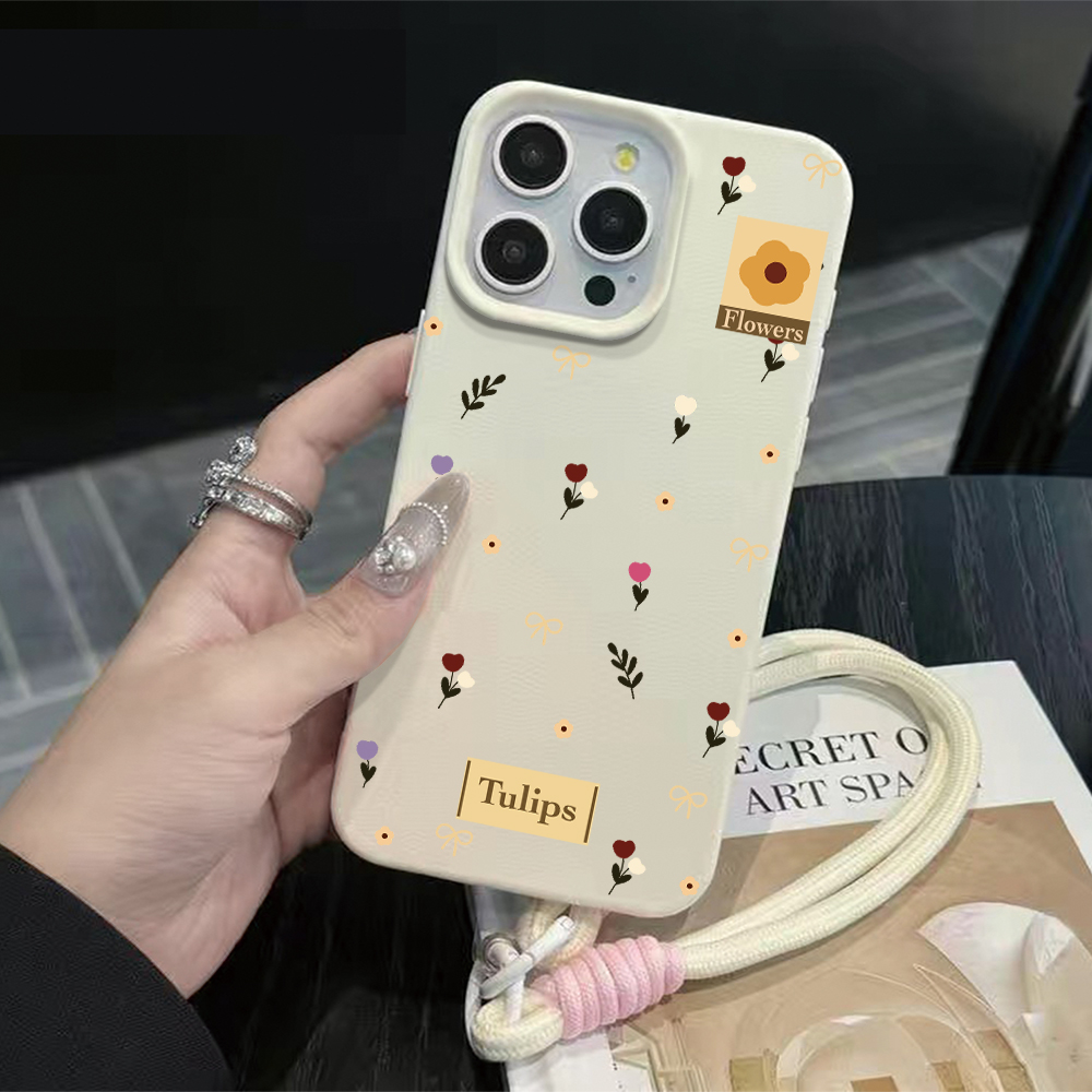 Phone Cases Leather - Funda de silicona mate con correa