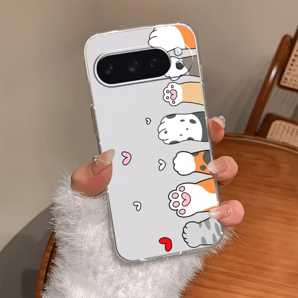 Google Pixel 9 - Funda de silicona transparente con estampado