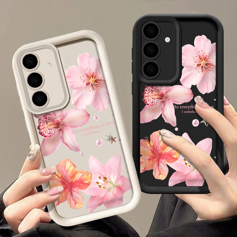 Phone Cases Galaxy A17 - Funda de teléfono con flores rosas