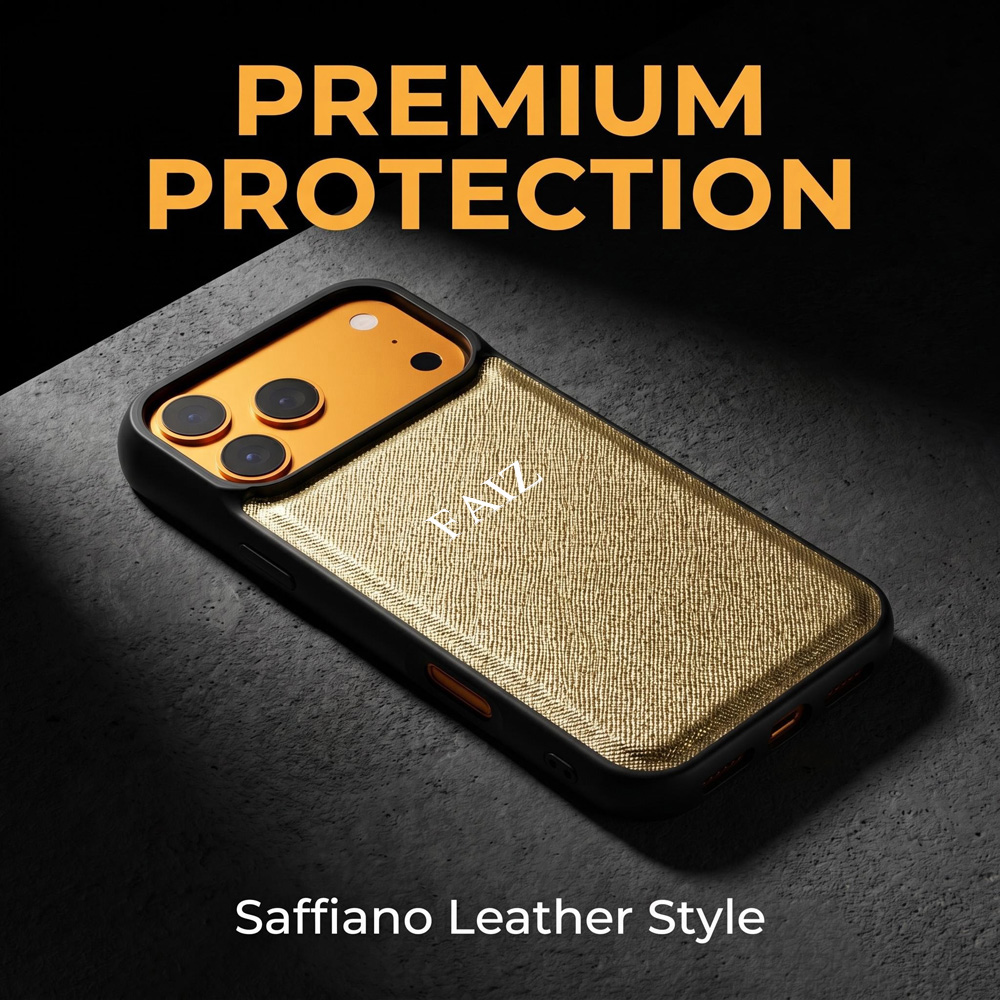 Monogram Custom Case - Funda Minimalista de Cuero Saffiano con