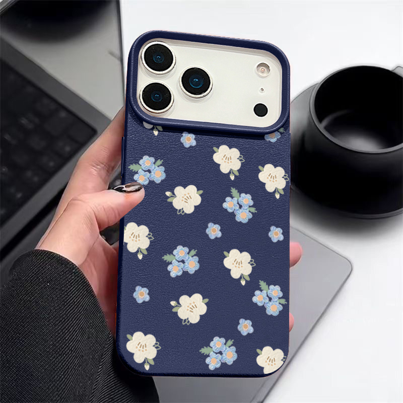 Phone Cases Leather - Funda para Teléfono con Flores Pequeñas