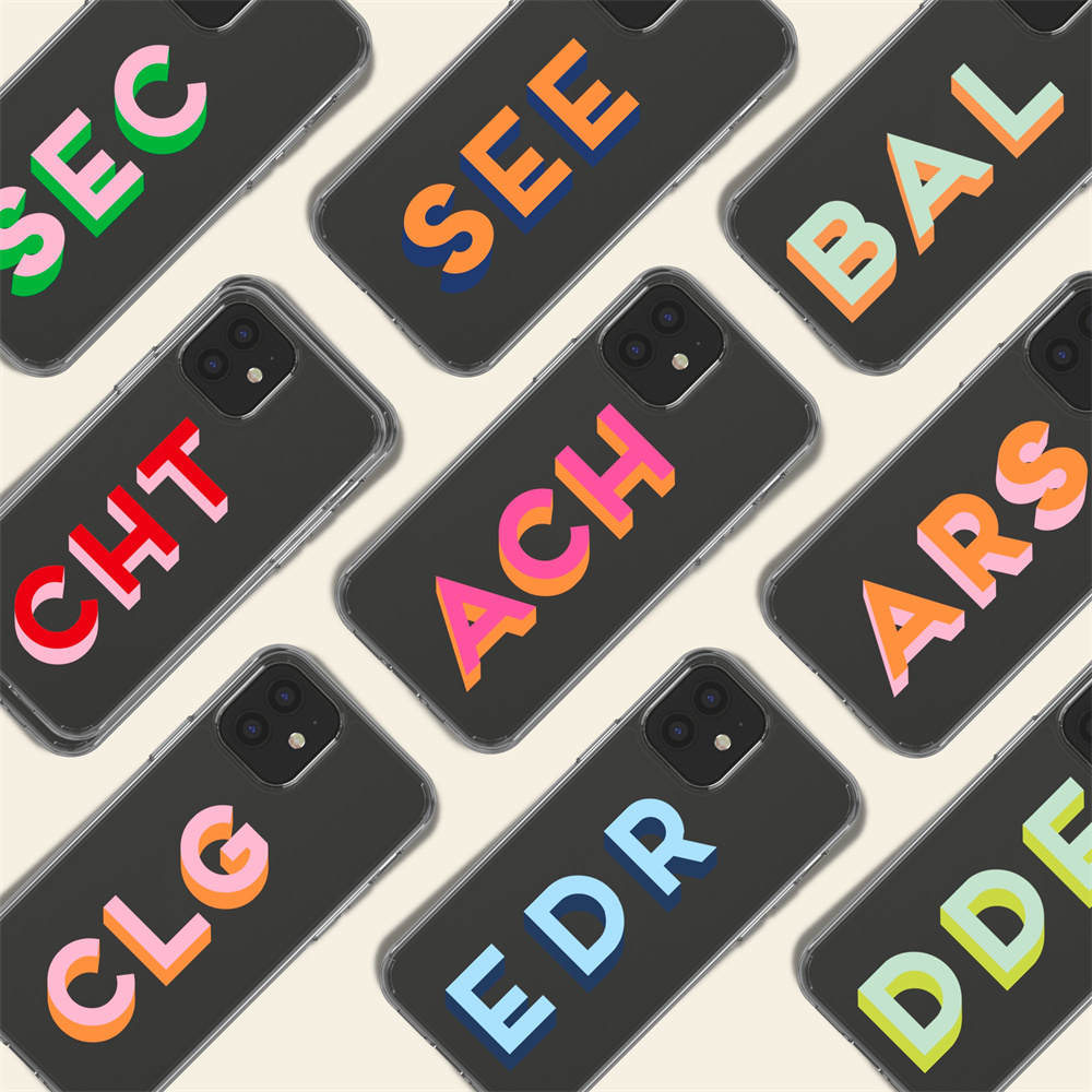 Monogram Custom Case - Funda personalizada transparente suave con letras