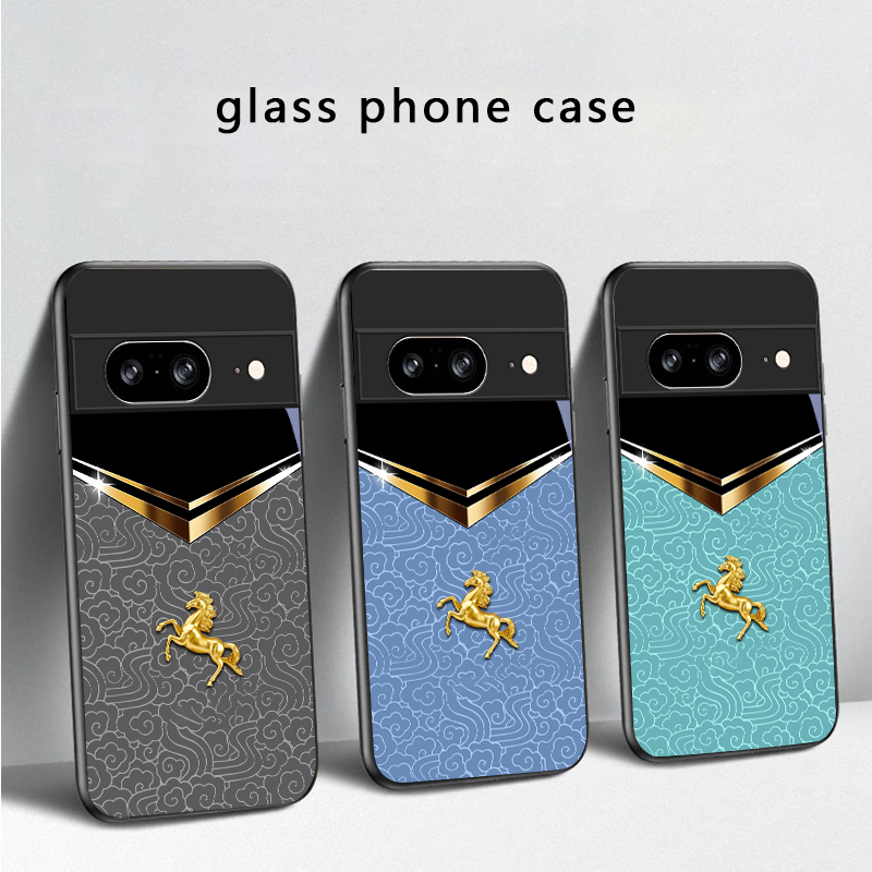 Funda de vidrio negro para tel - Phone Cases Horse reseña y precio