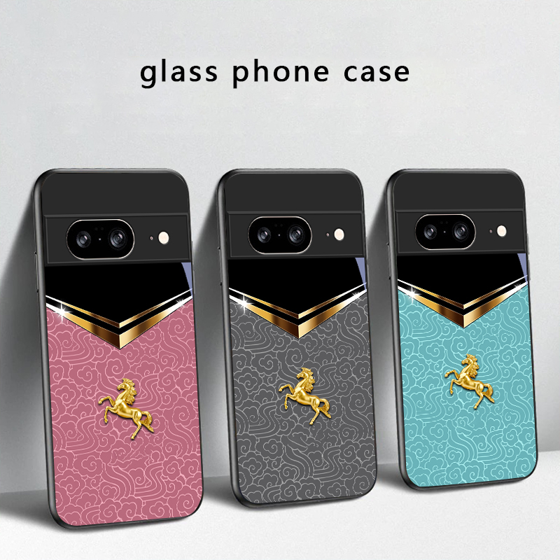 Funda de vidrio negro para tel - Phone Cases Horse reseña y precio