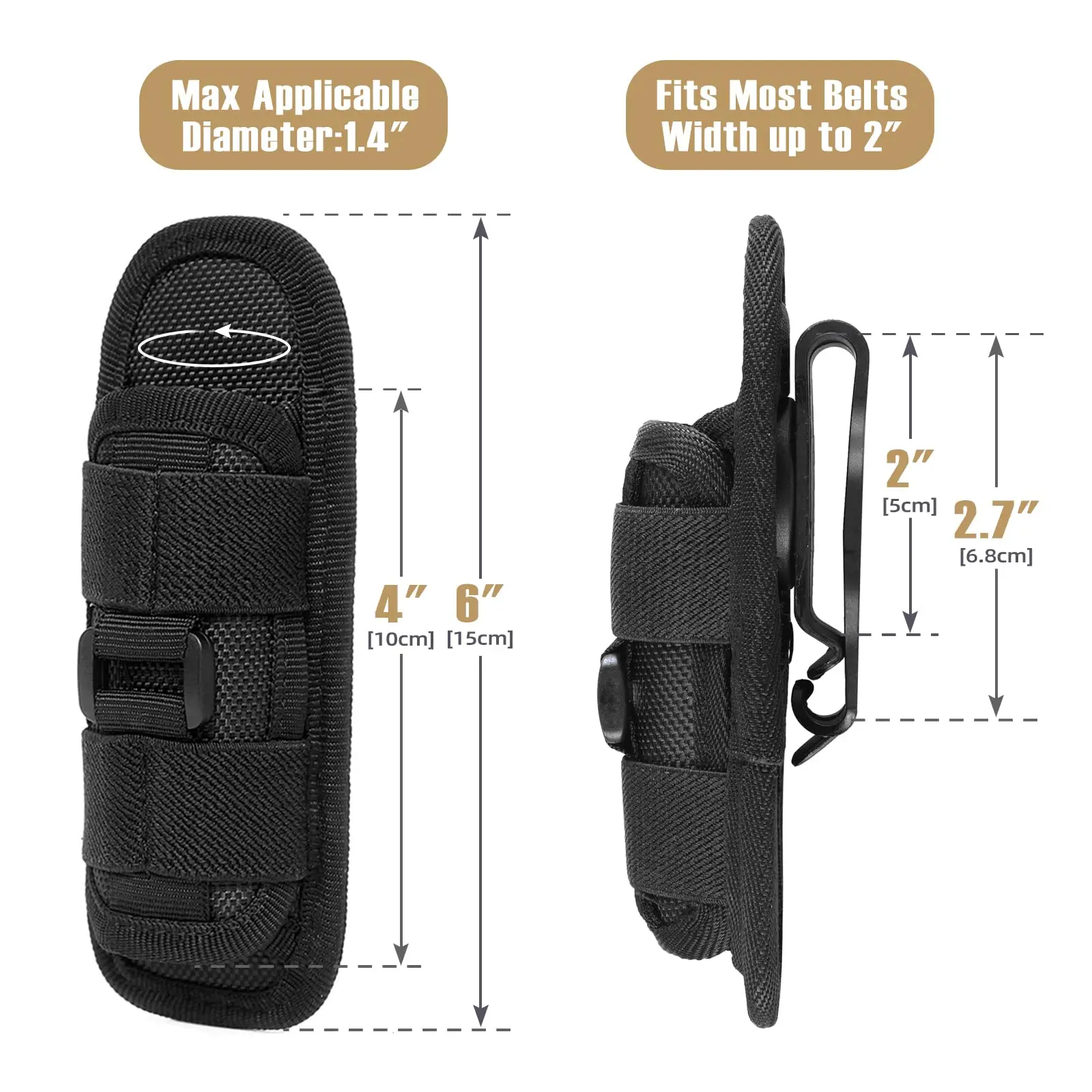 Funda táctica para linterna, f - Military Grade Case reseña y precio