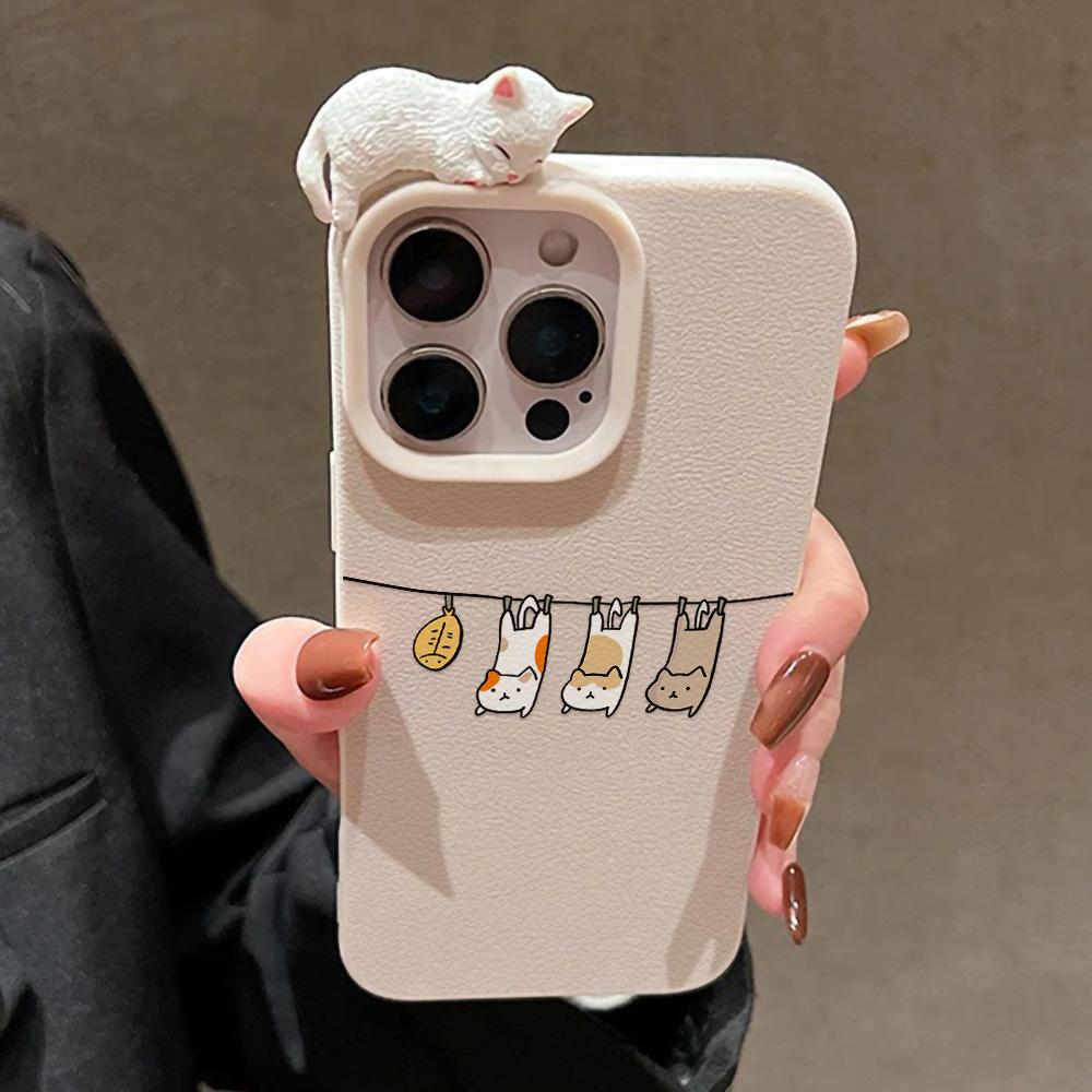 Funda de cuero con bonito gato - Phone Cases Leather reseña y precio