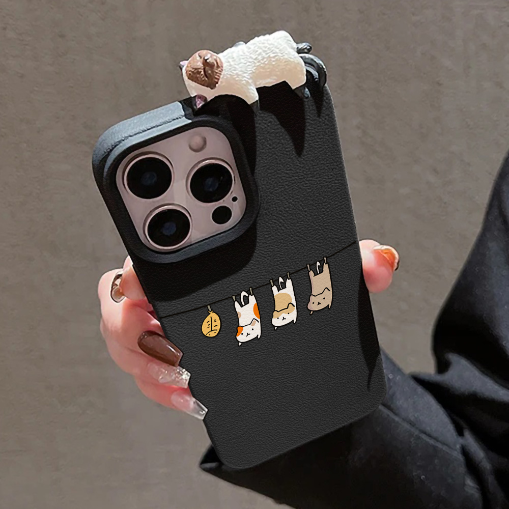 Funda de cuero con bonito gato - Phone Cases Leather reseña y precio